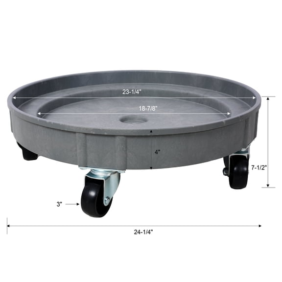 30 Gallon and 55 Gallon Heavy Duty Plastic Drum Dolly – Durable Plastic Drum Cart 900 lb. Capacity- Barrel Dolly with 5 Swivel Casters Wheel,