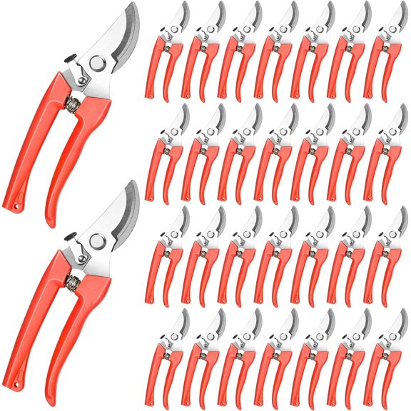 30 Garden Flower Shears Pruning Scissors Heavy Duty Plant Scissors Trimming Garden Clippers Hand Tree Pruner for Yard Gardening Plants Hedge Flower Tree Cutting Secateurs (Orange)