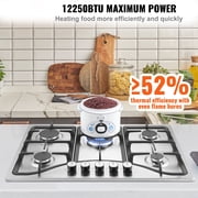 30-"Gas Cooktop,5 Burners Built-in Gas Stove Top,Max 12250BTU NG/LPG Convertible Stainless Steel Natural Gas Hob,with Thermocouple Protection for Camping,RV,Apartment