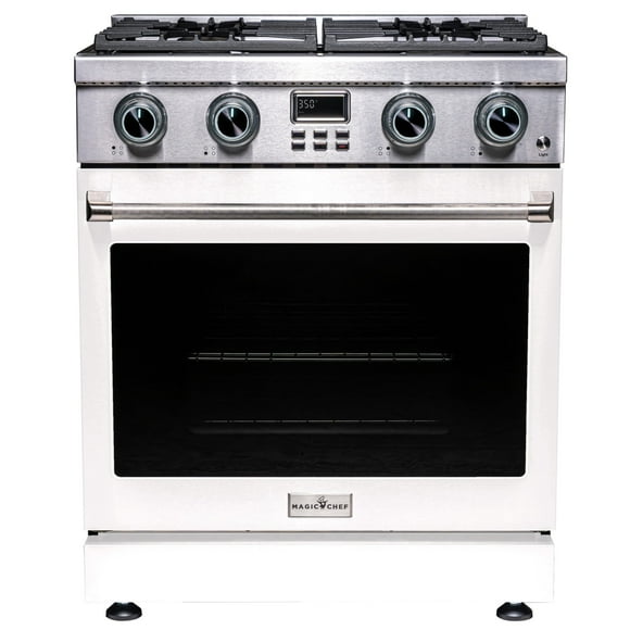 30" Gas Range + White Door