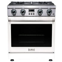 30" Gas Range White Door