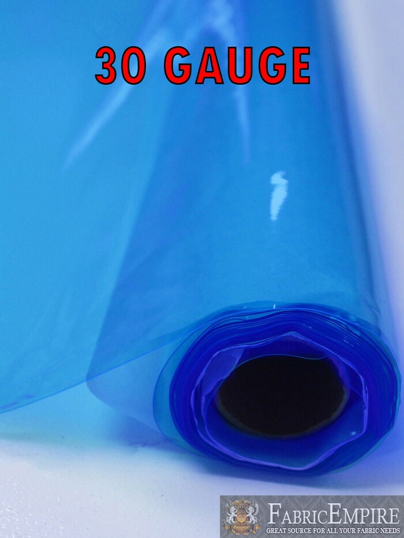 30 Gauge Blue Tinted Plastic Vinyl Fabric 48" Wide Sold By The Yard