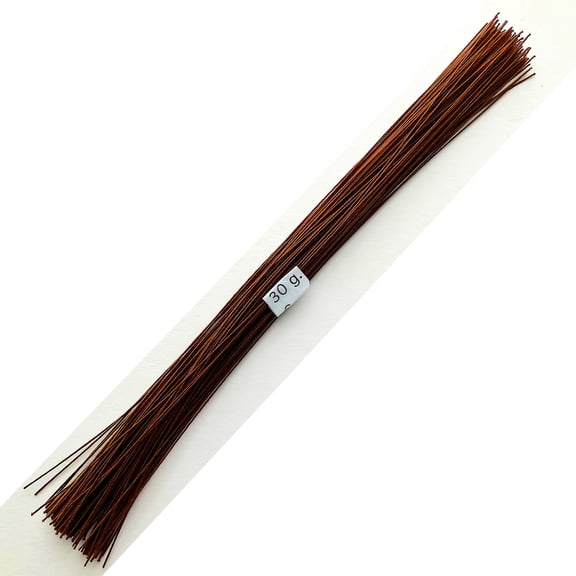 30 Gauge Brown Cotton Covered Floral Wire - 120 feet per bundle (36.6m) in 12 inch (30.5cm) lengths