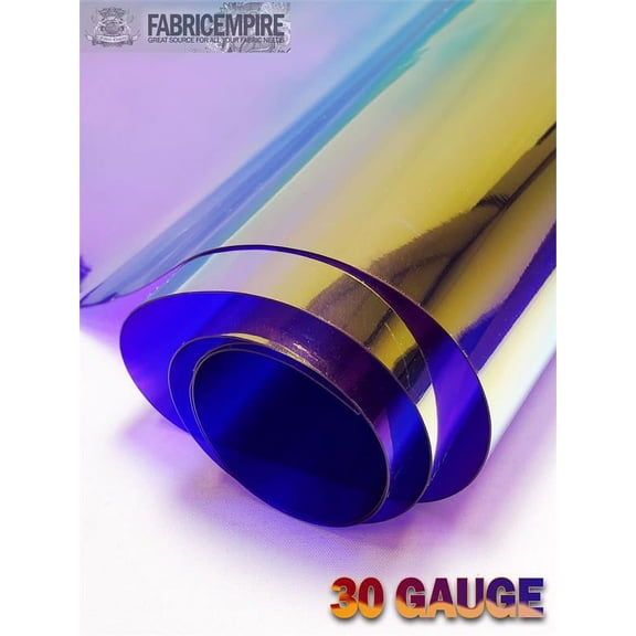 30 Gauge Metallic Transparent Hologram Purple Plastic Vinyl Fabric 38" Wide Sold By The Yard