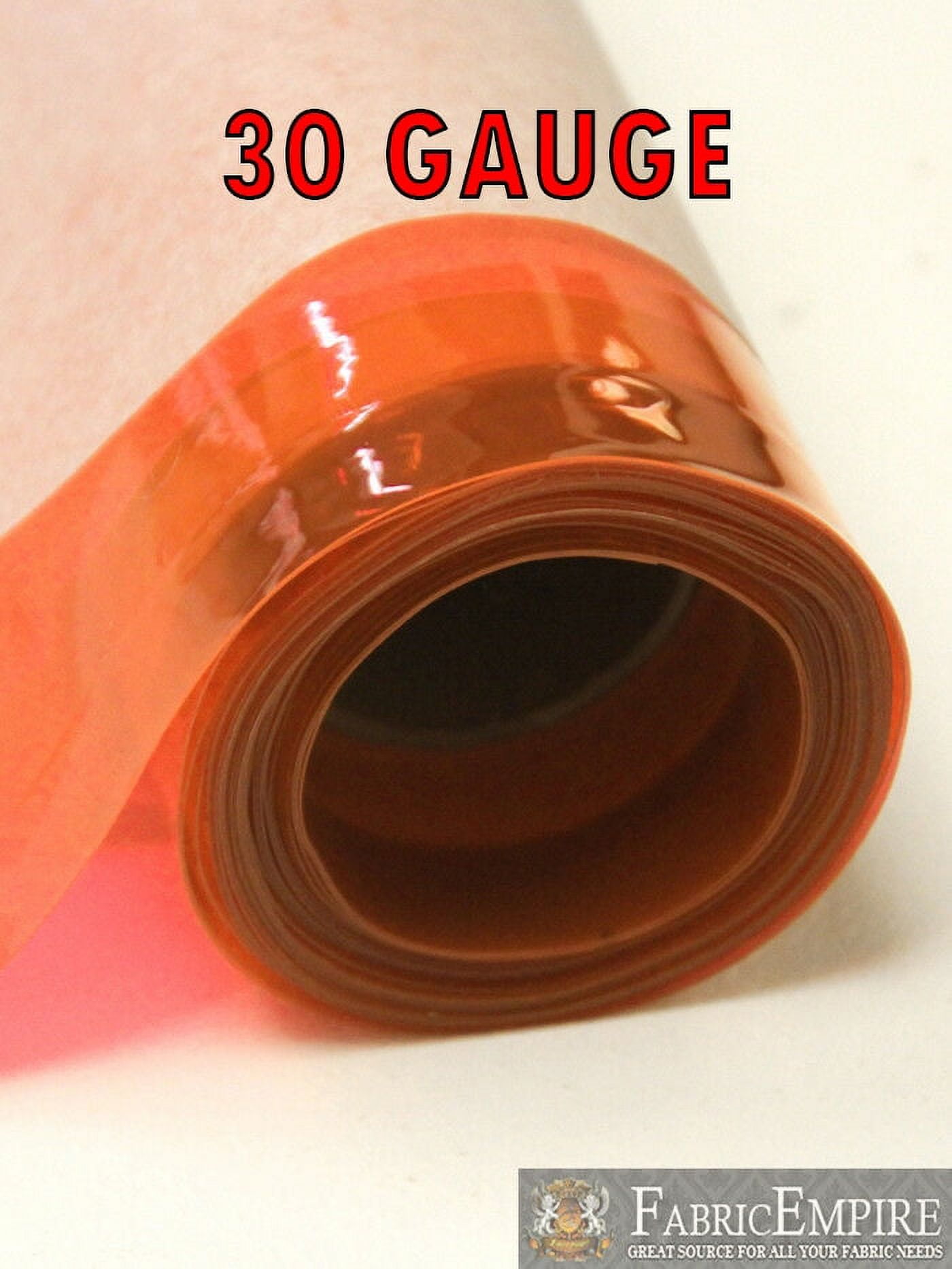 30 Gauge Orange Tinted Plastic Vinyl Fabric 48" Wide Sold By The Yard