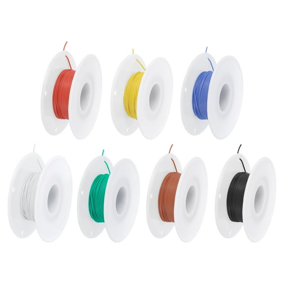 30 Gauge Silicone Wire 30AWG Stranded Wire Tinned Copper Wire High Temp Wire Spool 7 Color 15m/49.2ft 7pcs