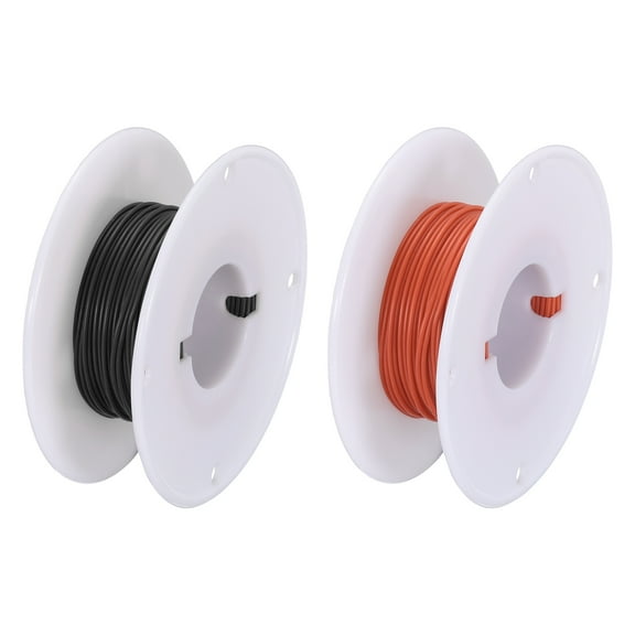 30 Gauge Silicone Wire 30AWG Stranded Wire Tinned Copper Wire High Temp Wire Spool Black/Red 15m/49.2ft 2pcs