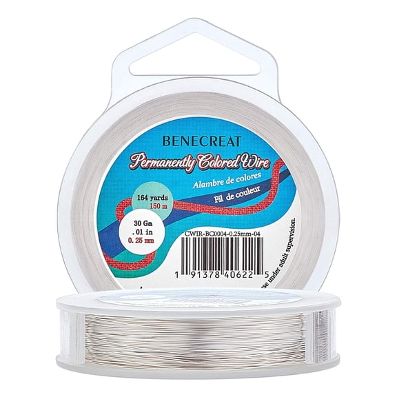 30-Gauge Silver Jewelry Wire (164 Yards) - Resistant Thin Copper Wire for Beading Crafting DIY Jewelry Making