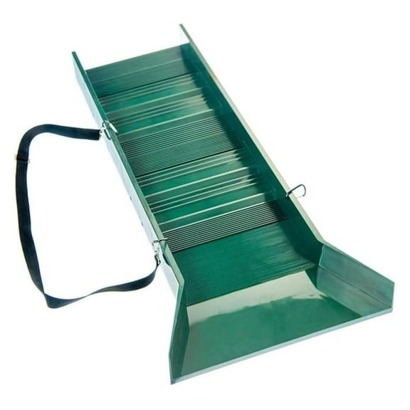 30" Gold Sluice Box - Lightweight Green Panning Box with Strap & Riffles