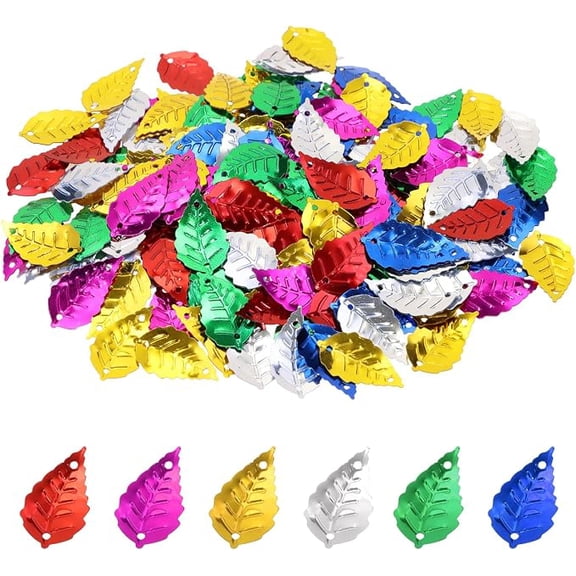 30 Gram Assorted Christmas Sequin Confetti Gold Foil Leaf Spangles for Wedding Holiday Crafts