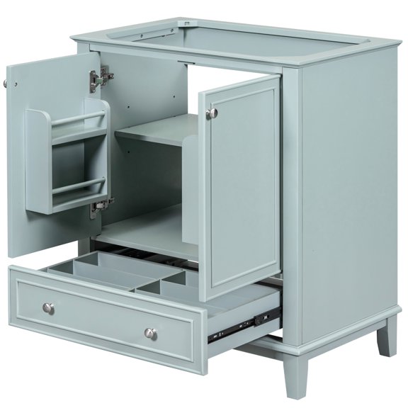 30" Green MDF Board - Adjustable Shelf and Functional Doors - Bathroom Use - Easy Assembly Required