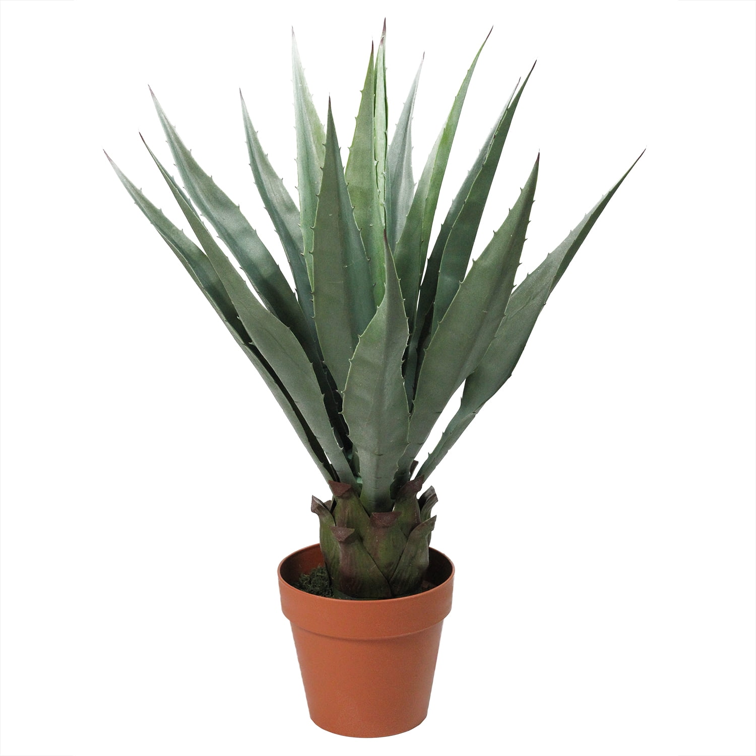 43" Green and Brown Artificial Agave Succulent in Black Plastic Pot
