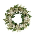 thumbnail image 1 of 30" Green and White Puleo International Artificial Chrysanthemum Floral Spring Wreath, 1 of 3