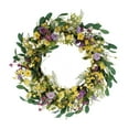 thumbnail image 1 of CC Christmas Decor Daisy and Poppy Spring Floral Wreath - 30" - White and Purple, 1 of 3
