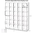 thumbnail image 1 of 30 Grids Adjustable Rock Display Case, Clear Wall Mounted or Desktop Acrylic Rock Collection Organizer Display Shadow Box with Door for Arrowhead Rock, Crystal, Gems, Collectibles, 1 of 5