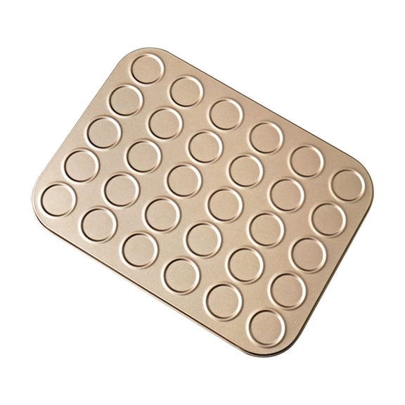 30 Grids Carbon Steel Macaron Baking Tray, Non Stick Coating Multi Function Baking Sheet, Easy Clean Cookie Crispbread Biscuit Molds for Household Kitchen
