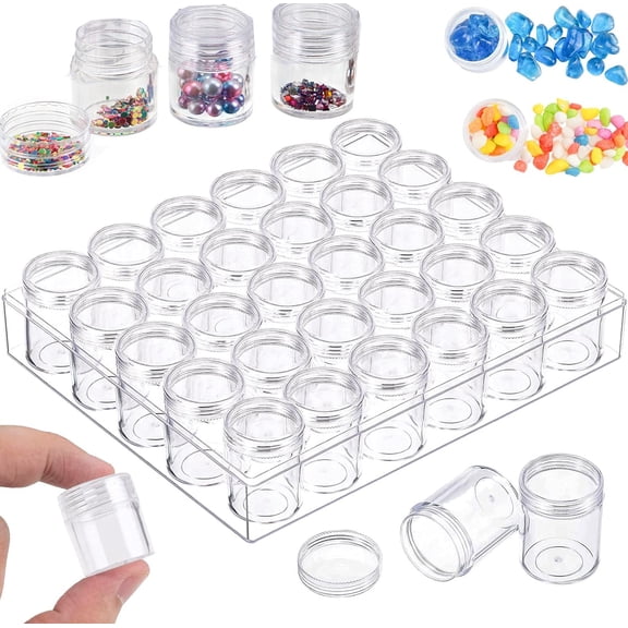 30 Grids Diamond Storage Containers,Bexikou Portable Bead Storage Organizer with Lids,Beads Organizer Case for Nail Diamonds, Jewelry, DIY, Cosmetics