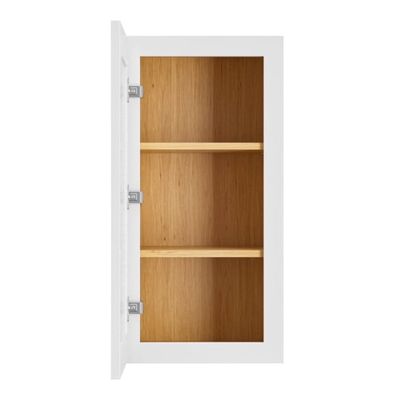 30"H White Shaker Single Door Kitchen Wall Cabinet, Premium Plywood Storage for Kitchen, Bathroom & Laundry Room