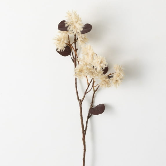 30"H Sullivans Flocked Chestnut Spray, White