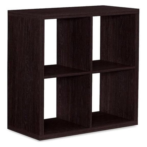 30" H Transitional Wood Storage Cabinet with 4 Inner Cube Areas, Some Assembly Required, in Espresso Finish