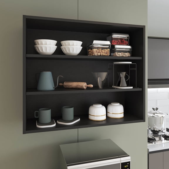 30" H Wall Shelf | Ideal for Organizing in Primary Living Areas | Sturdy Particle Board Construction | Fast Assembly for Quick Storage