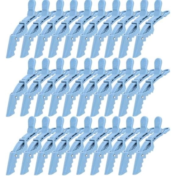 30   Hair Clips for Styling, Sectioning Crocodile hair Clips Professional Barber Accessories for Salon of Thick Curly Volume Hair (Blue)