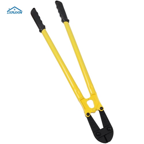 30" Heavy-Duty Bolt Cutter, Ergonomic Soft Rubber Grip, Yellow Steel Cutter for Fence, Steel Wire, Chain, Medium Padlocks