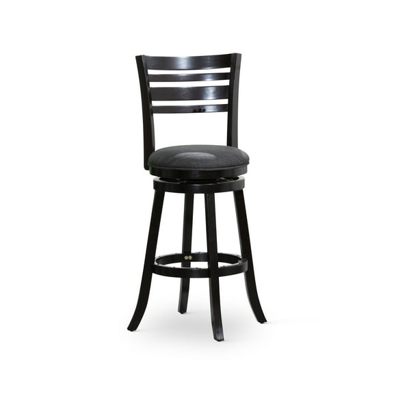 30" Height Slat Back Swivel Stool - Fabric Charcoal - Built to Last - Kitchen Dining - Elegant Finish