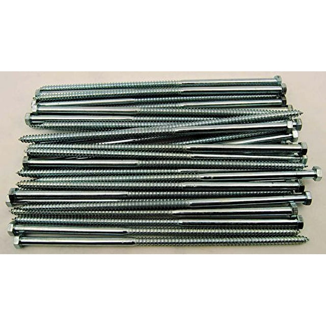 (30) Hex Head 3/8 X 12Inches Lag Bolts Zinc Plate Wood Screws