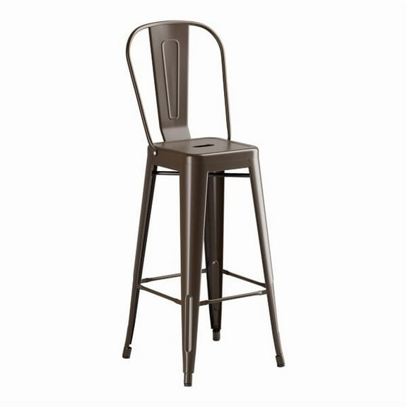 30'' High Cafe Style Copper Metal Restaurant Barstool Chair For Indoor or Outdoor