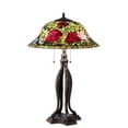 thumbnail image 1 of Meyda Tiffany 228817 30 Inch High Tiffany Rosebush Table Lamp   Mahogany Bronze Finish With Ruby/Pink/Green Glass, 1 of 5