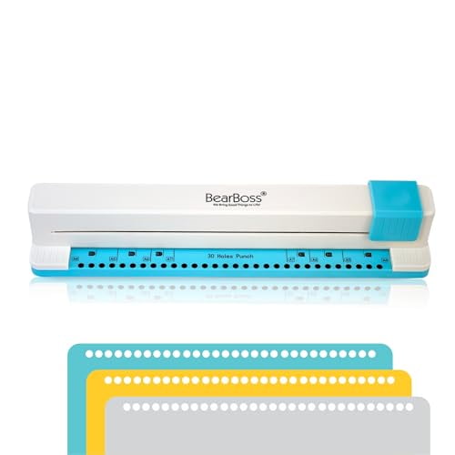 30 Hole Paper Punch, Planner Hole Punch, Adjustable Hole Puncher for Discbound Notebooks & Journaling Supplies$$Art & Craft