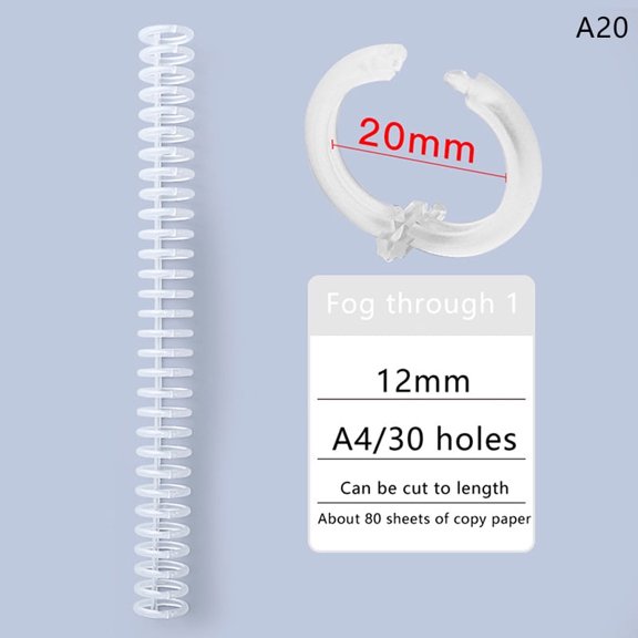 30 Holes Loose-leaf Plastic Binding Ring Spring Spiral Rings Binder Strip For A4 Paper Notebook Stationery Office Supplies