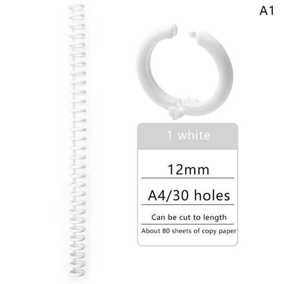 30 Holes Loose-leaf Plastic Binding Ring Spring Spiral Rings Binder Strip For A4 Paper Notebook Stationery Office Supplies