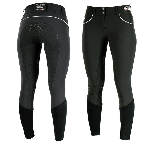 30 Horze Womens Nordic Performance Full Seat Breeches Silicone Grip Black