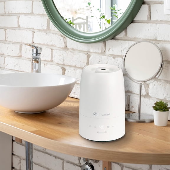 30-Hour .50 Gallon Top Fill Cool Mist Ultrasonic Humidifier for Large Rooms with Humidistat, 12-Hour Timer, Aroma Tray for Bedroom, Living Room, Office, White, H955W