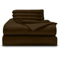 thumbnail image 1 of 30-INCH EXTRA DEEP POCKETS - 6-PC Bedding Set- 100% Organic Cotton Bed Sheet Set 700 Thread Count - Chocolate, King, 1 of 7