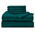 thumbnail image 1 of 30-INCH EXTRA DEEP POCKETS - 6-PC Bedding Set- 100% Organic Cotton Bed Sheet Set 700 Thread Count - Teal Blue, Short Queen, 1 of 7