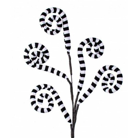 30" Ice Fabric Stripe Spiral Spray: Black  White