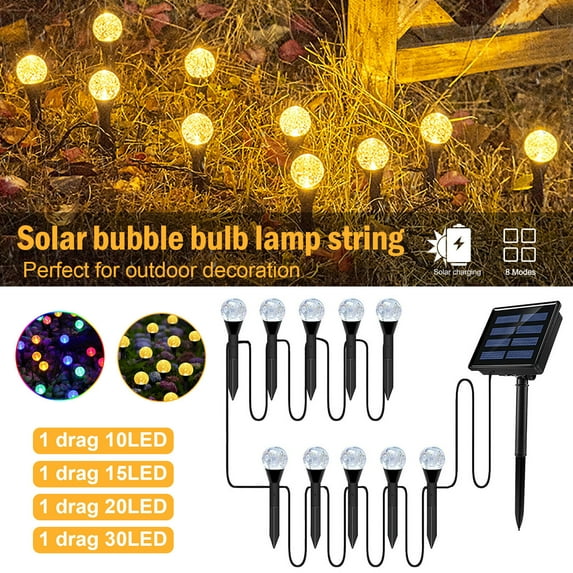 30 In 1 Solar Spot Light Outdoor, Solar LED Globe Stake Light Waterproof, Garden Lights Solar Powered for Yard Patio Walkway Landscape In-Ground Spike Pathway,Warm light