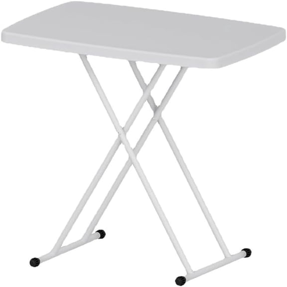 30 In Foldable Computer Desk Height Adjustable Laptop Table with X-Frame Plastic Minimalist Design for Home Office Small Spaces