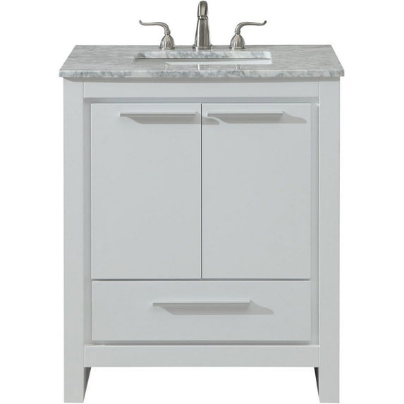 30 In. Single Bathroom Vanity Set In White
