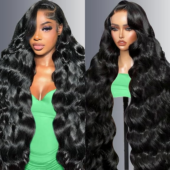 MY 30 Inch 13x6 Lace Front Wigs Human Hair 200 Density Body Wave HD Lace Frontal Wigs Human Hair Pre Plucked with Baby Hair Natural Color Glueless Wigs for Women