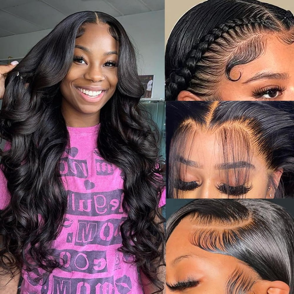 30 Inch 13x6 Lace Front Wigs Human Hair 200% Density Body Wave Lace Front Wigs Human Hair Pre Plucked Glueless Wigs Human Hair Wigs 13x6 HD Lace Frontal Wigs Human Hair Lace Front Wigs