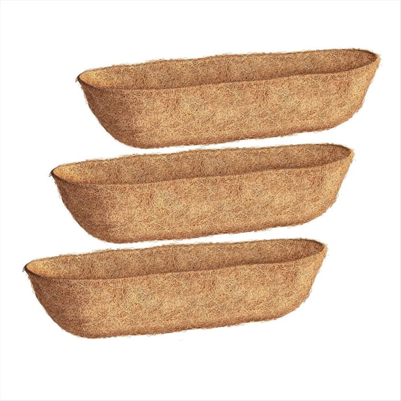 30 Inch 3 Pack Trough Liners, Coconut Coir Fiber for Wall Basket , Window Box Liners, Garden Planter Baskets