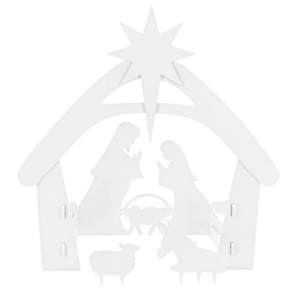 30-Inch (30INx20.5INx27IN) PVC Outdoor Nativity Scene - 2026 New Year & Easter Patio Decoration, Weather-Resistant Yard Prop