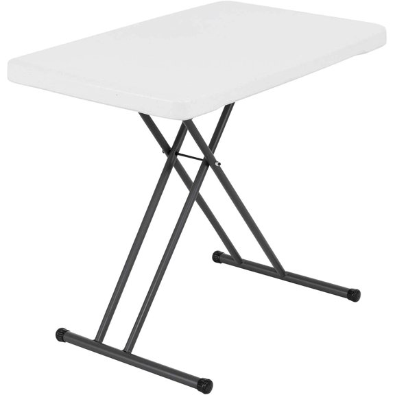 30-Inch Adjustable Folding Laptop Table TV Tray, White Granite Finish