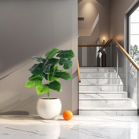 30 Inch Artificial Fiddle Leaf Fig Tree, Potted Fake Plant for Home Office Decor, Realistic Indoor Greenery with Natural Trunk, No Maintenance Floor Plant(No Pot)