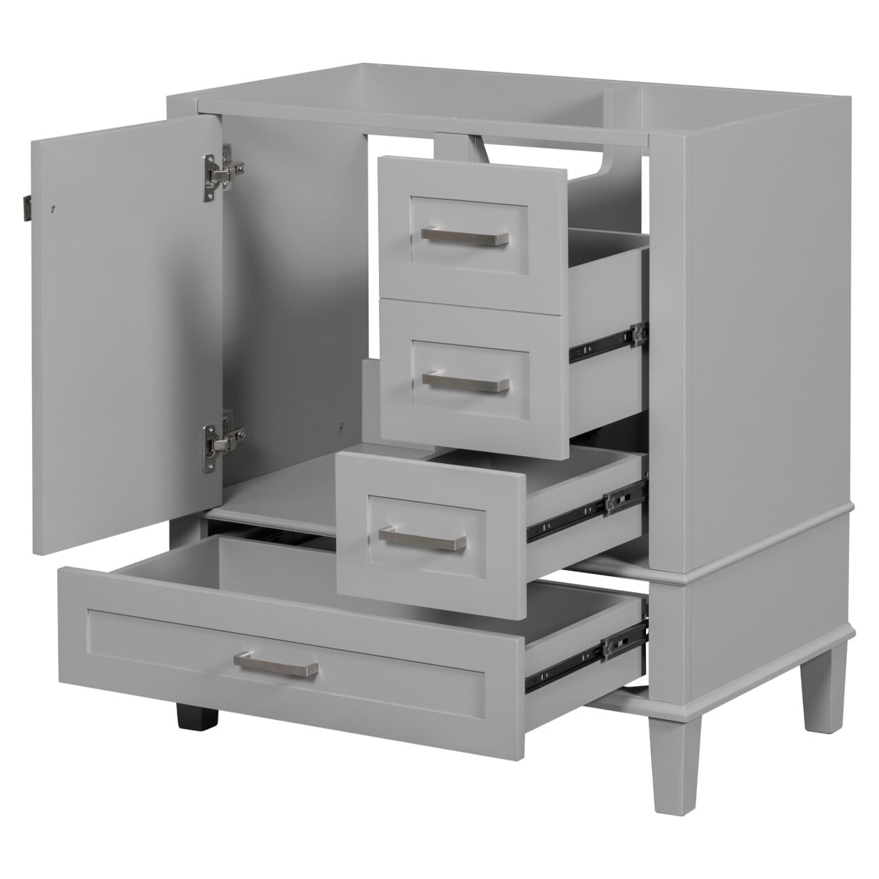 30 Inch Bathroom Vanity without Sink, Modern Under Sink with 3