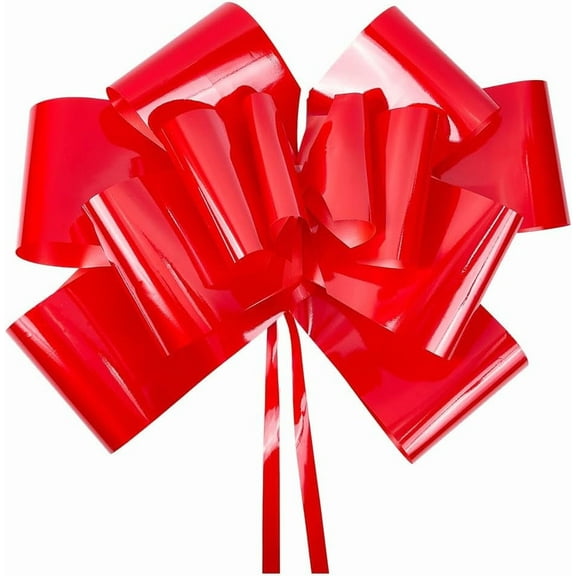 30 Inch Big Red Car Bow Large Car Bows Plastic Giant Huge Gift Wrapping Present Birthday Christmas Wedding Reception Decorations Ribbon Set for Indoor Outdoor Party Congratulations Ornaments Red